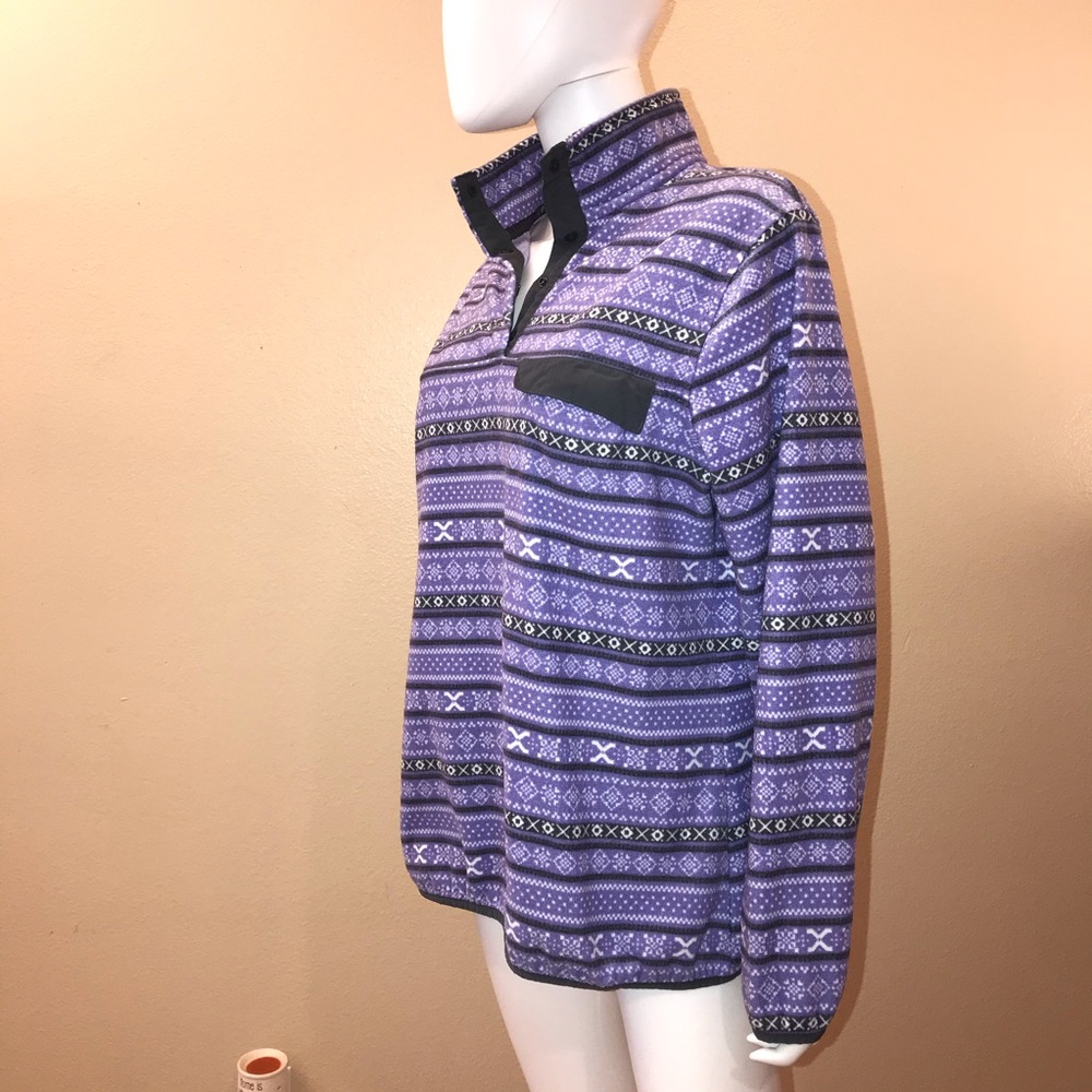 Jachs Cabin Fleece Pullover Sweater Womens Size Large Lavender Grey Outerwear - Picture 11 of 15